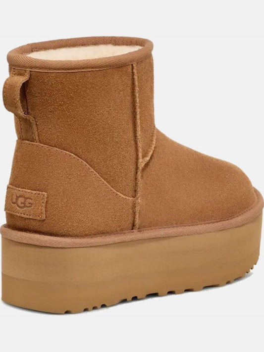 Ugg Australia Classic Mini Platform 1134991 Suede Γυναικεία Μποτάκια Αστραγάλου με Γούνα Καφέ