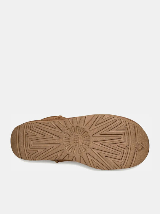Ugg Australia Classic Mini Platform 1134991 Suede Γυναικεία Μποτάκια Αστραγάλου με Γούνα Καφέ