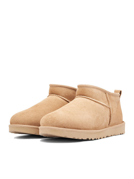 Ugg Australia Classic Ultra Mini 1116109-San Suede Γυναικεία Μποτάκια με Γούνα
