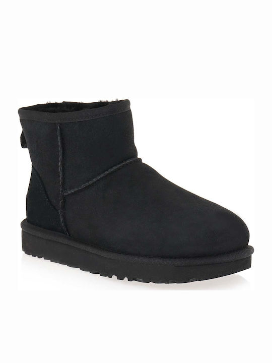 Ugg Australia Classic Mini II 1016222 Suede Γυναικεία Μποτάκια με Γούνα Μαύρα