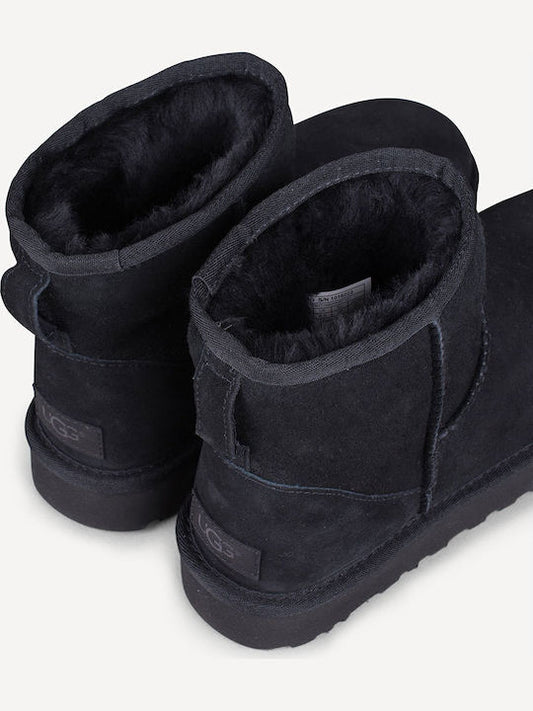 Ugg Australia Classic Mini II 1016222 Suede Γυναικεία Μποτάκια με Γούνα Μαύρα