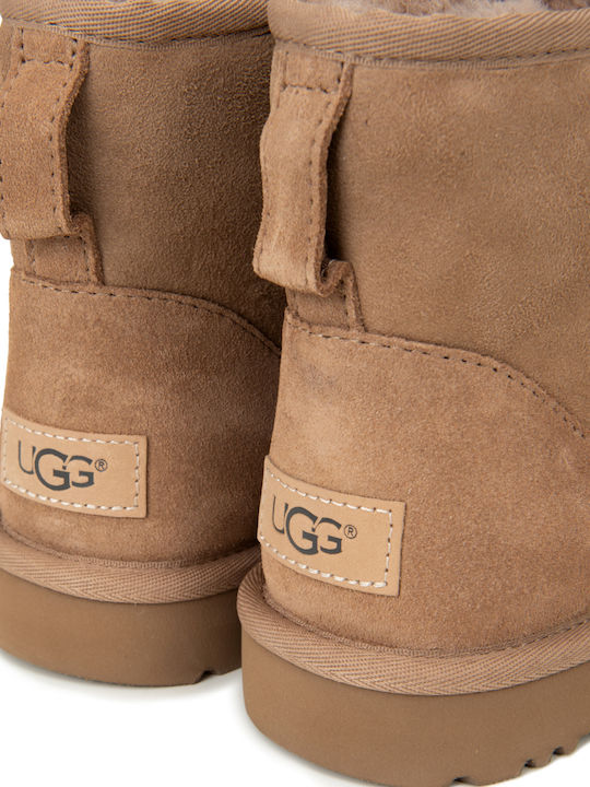 Ugg Australia Classic Mini II 1016222 Suede Γυναικεία Μποτάκια με Γούνα Chestnut