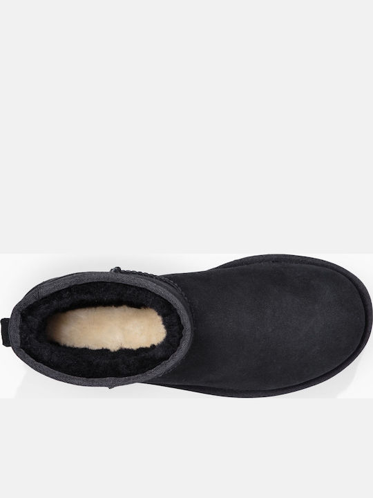 Ugg Australia Classic Mini II 1016222 Suede Γυναικεία Μποτάκια με Γούνα Μαύρα