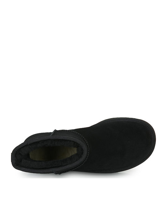 Ugg Australia Classic Mini Platform 1134991 Suede Γυναικεία Μποτάκια Αστραγάλου με Γούνα Μαύρα