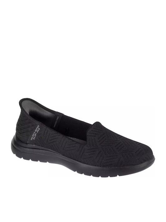Skechers On The Go Flex Γυναικεία Slip-On Μαύρα 138182-BBK