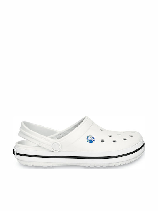 Crocs Crocband Ανατομικά Σαμπό Λευκά 11016-100