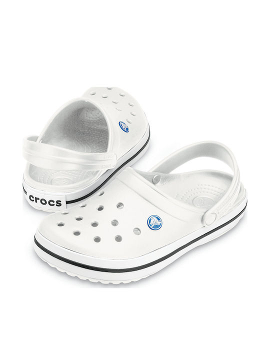 Crocs Crocband Ανατομικά Σαμπό Λευκά 11016-100
