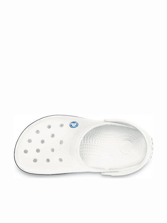 Crocs Crocband Ανατομικά Σαμπό Λευκά 11016-100